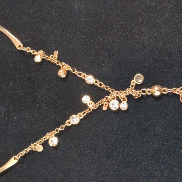 White House Black Market, Rose Gold, Lariat rhinestone necklace, Adjustable neck - Picture 4 of 6